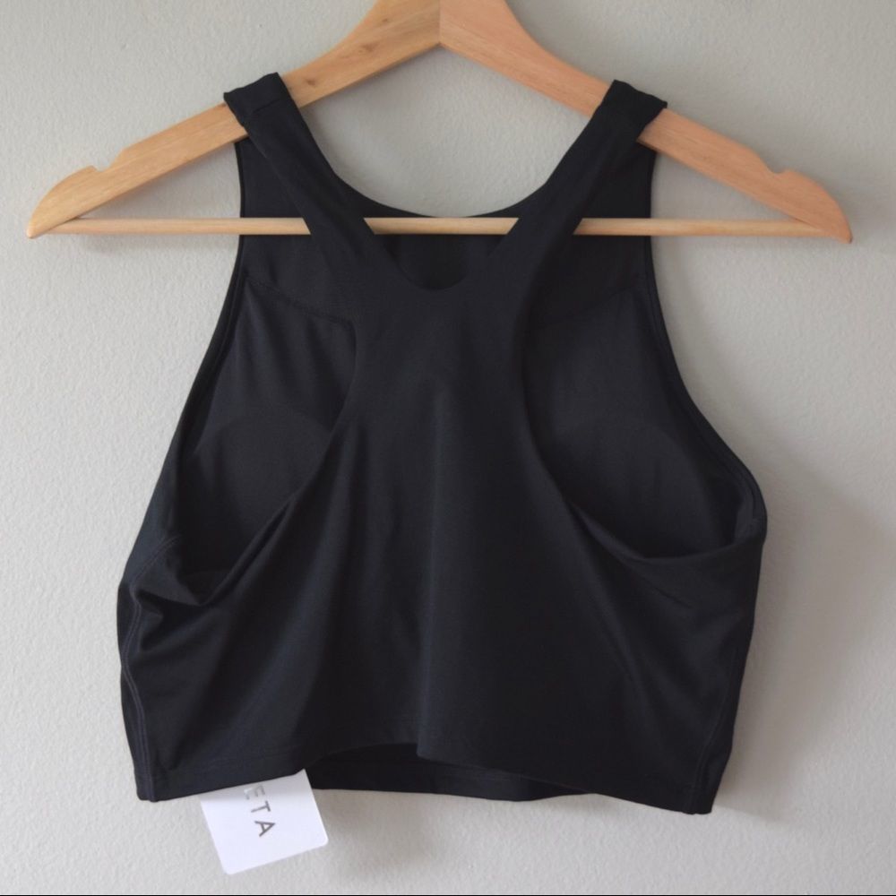 ATHLETA Conscious Crop Bikini Swim Top A-C, Black Size Small NWT $59 - Picture 6 of 11